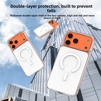 Étui de téléphone transparent magnétique antichoc en TPU + acrylique pour 17/16/15/14 avec charge sans fil