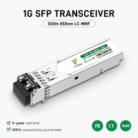 Transceptor Óptico Multimodo 1000BASE-SX 1.25G, 1G 850nm 550m DDM LC MMF, Módulo GLC-SX-MMD de Corto Alcance