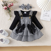 Ensemble Annshine Fashion : Haut Harper à manches longues et jupe imprimée pour bébés filles, printemps-automne, avec bandeau en coton