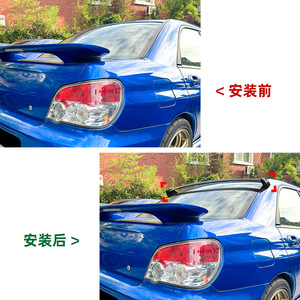 Subaru Impreza WRX STI 2002-07 Rear Spoiler Piano <b>Black</b> Carbon Fiber Texture ABS Ducktail <b>Trunk</b> Lip - Product Image 4