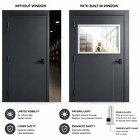 Puerta Batiente Industrial de Acero Galvanizado con Aislamiento Térmico y Tirador Plano para Fábrica, Taller o Estructura Metálica