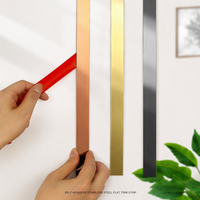 Pita Lis Dekoratif Dinding & Plafon Bahan Stainless Steel Perekat Sendiri Warna Titanium Gold Black Rose