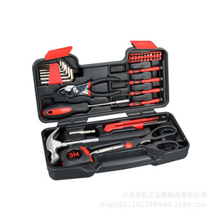 Ensemble d'outils manuels géants de 39 pièces, kit métrique pour la maison Jg-839A avec pinces, tournevis, marteau, ciseaux pour usage domestique - Product Image 3