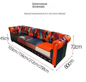 أريكة تشيسترفيلد مطابقة ألوان عشوائية لبار الويسكي وصالة السيجار والأثاث الجلدي الإبداعي للفنادق الخشبية - Product Image 6