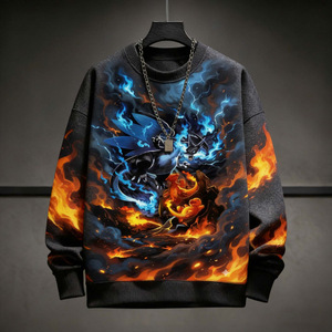 Sudadera Extra Grande para Hombre, Estampado por Sublimación, Tejido de Punto, Largo Regular, 100% Poliéster, Moda Primavera - Product Image 2