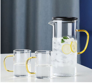 Bình Thủy Tinh Borosilicate Cao Màu Chuyển Sắc 2,3L Bình Và Cốc Nước Ép Nước Nóng Và Lạnh - Product Image 5