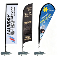 Drapeau de plage publicitaire promotionnel personnalisé en forme de goutte d'eau