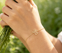Bracelet minimaliste en acier inoxydable 316L, ange creux, chaîne fine, bijoux ange gardien, plaqué or 18 carats, cadeau pour femmes