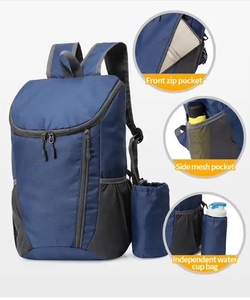 Ultra-light Portable Waterproof Zipper Closure Polyester Outdoor Sport <b>Backpack</b> with Foldable Design - Product Image 2