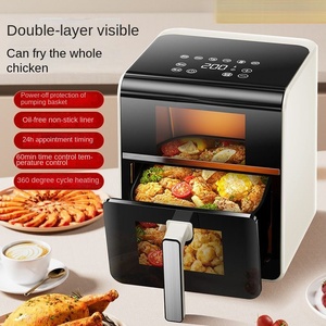 Four intelligent de cuisine en acier inoxydable avec friteuse à air chaud, deux boutons, écran tactile LED/LCD, température et temps, usage domestique - Product Image 4