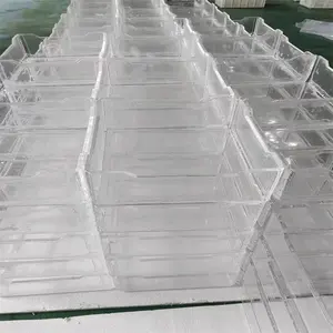 High Quality Clear Transparent Quartz Square Kiln Furnace Melting Crucible Fused Silica Sagger Inventory Size 330*330*120mm