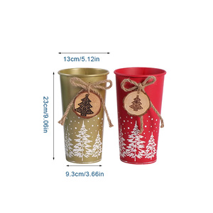 2025 nuevas tazas decorativas con temática navideña, macetas suculentas de madera, <span class=keywords><strong>maceta</strong></span> de Metal para jardín, decoración de tazas de dulces de <span class=keywords><strong>Navidad</strong></span> - Product Image 2