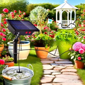 Kit de Riego Solar Inteligente, Sistema de Riego por Goteo Automático con Temporizador Inteligente para Plantas de Jardín y Cultivos Hidropónicos - Product Image 1