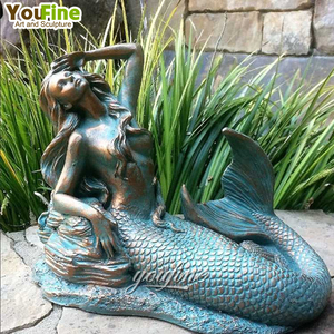 Outdoor Garden Park Decor Life Size <strong>Bronze</strong> <strong>Mermaid</strong> <strong>Statue</strong> Sculpture - Product Image 4