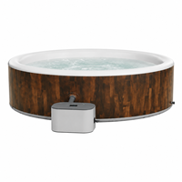 Holzmaserung Aufblasbarer SPA-Whirlpool mit Massagesystem Tragbarer Outdoor-Jacuzzi-Pool