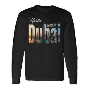 T-shirt à manches longues avec motif de voyage en famille et d'aventure, Dubai Habibi Come To Travel - Product Image 1