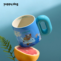 Tazza in Ceramica Stile Nordico con Manico Spesso, Creativa e Carina, Dipinta a Mano, per Caffè, Estetica da Ufficio, 600ml, Lavabile in Lavastoviglie e Microonde