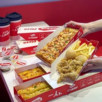 Boîte à pizza rectangulaire en carton avec tiroir coulissant, personnalisable, de qualité alimentaire, pour la vente en gros, emballage de livraison à emporter