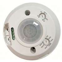 Détecteur de mouvement PIR à montage au plafond 360° JB205C avec minuterie réglable et détecteur de lumière Lux, portée de détection 6m, puissance max 800W pour lampes LED
