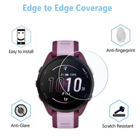 Carcasa de Repuesto para Reloj Garmin Forerunner, de Vidrio Templado Transparente HD HUANLONG, Altamente Sensible, Resistente a Arañazos y Anti-Burbujas