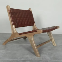 Chaise longue en bois Scandianavia Vintage Green Sage Boucle Mid Century Design Brunt Umber Marocain Chair Fauteuil
