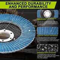 Disk Flap Aluminium Zirkonia Premium 4.5x 7/8 Inci, Disk Pengamplasan Berkualitas Tinggi, Disk Pengamplasan Las untuk Baja Tahan Karat