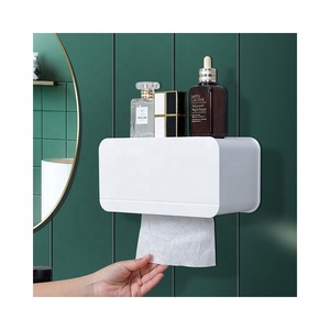 Bathroom Waterproof Tissue Box Plastic Toilet Paper Holder Wall Mounted Paper Storage Box