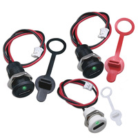 USB-C 2 Pin soket pengisi daya arus tinggi lampu LED nut snap plat kunci USB TYPE-C wanita tahan air konektor JacK wanita