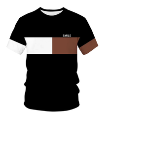 Camiseta de Manga Corta a Rayas con Diseño de León, Tejida, Moderna y Casual para Hombre, Transpirable para Verano - Product Image 1