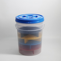 WB-P002 Seau de lavage auto en plastique transparent 20L avec couvercle anti-grains, robuste, pour detailing automobile professionnel, couleur personnalisable
