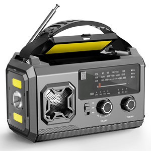 <span class=keywords><strong>Radio</strong></span> de Emergencia Retro para Exteriores de 20000mAh con Función de Internet, Banda FM, Linterna de Alta Potencia de 600 LUX, Manivela y Energía Solar 5V2A - Product Image 2