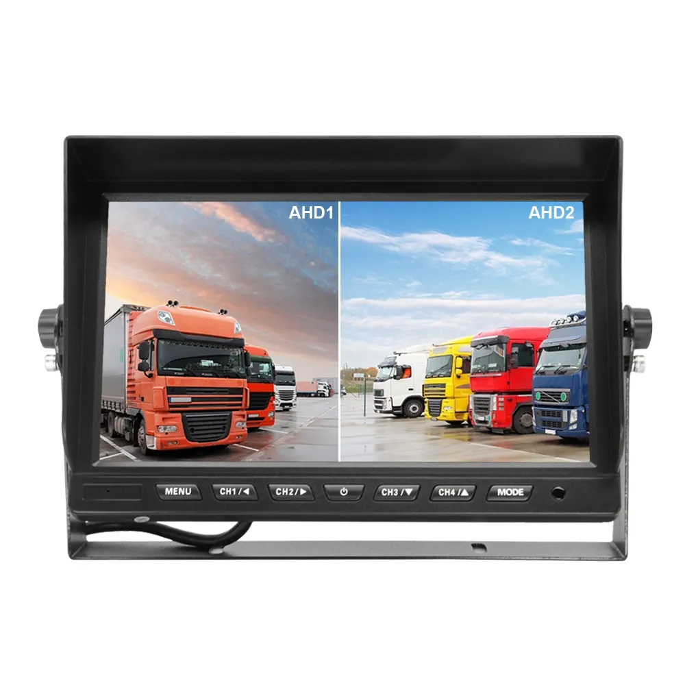 स्प्लिट कार मॉनिटर DVR रिकॉर्डिंग 10 इंच AHD 1080P दोहरी कैमरा व्यापक शक्ति अर्द्ध ट्रक बस मॉनिटर