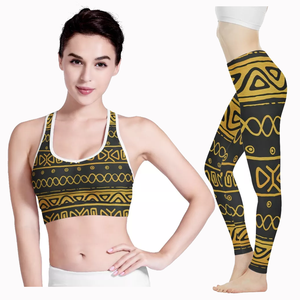 Conjuntos de Yoga elásticos de África, pantalones elásticos y sujetadores, ropa de entrenamiento, deporte, gimnasio, cintura alta, Ieggings, traje de Yoga personalizado para mujer - Product Image 3