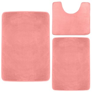 FIGOO - Prix d'usine - Ensemble de 3 tapis de bain en mousse <span class=keywords><strong>à</strong></span> mémoire de forme en polyester - Antidérapant - Absorbant - Lavable en <span class=keywords><strong>machine</strong></span> - Tapis pour hôtel - Product Image 3
