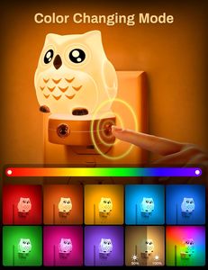 Veilleuse LED RGB Hibou 0,5W, Mignonne et Moderne, Mini Lampe Murale à 10 Couleurs Changeantes pour Chambre d'Enfant, Bébé - Product Image 2
