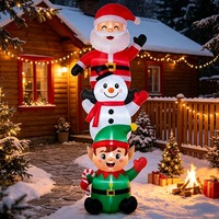 Unigz Modèle Gonflable de Noël pour Extérieur, Père Noël, Bonhomme de Neige, Poupée Verte, Dessin Animé, avec Lumières LED