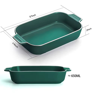 <span class=keywords><strong>Plat</strong></span> de cuisson rectangulaire en céramique de qualité supérieure et plateau allant au four pour les casseroles <span class=keywords><strong>à</strong></span> gratin de lasagne et la cuisson polyvalente - Product Image 6
