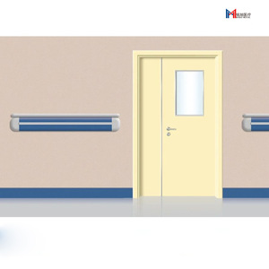 Porte médicale à double battant en acier avec fenêtre d'observation, cadre en acier, double verrouillage, isolation phonique de classe A - Product Image 2