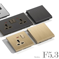 Enchufe de Pared Multifuncional de 1 Entrada y 2 Salidas, Universal para Teléfono, TV, Enchufe de Pared para UE, Reino Unido y EE. UU., RJ11, RJ45, Acabado Industrial, 13A/16A