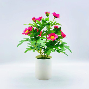Plante artificielle de marguerite en soie Qi Xing, 28 cm, fleur en pot, décoration intérieure, ornement - Product Image 1