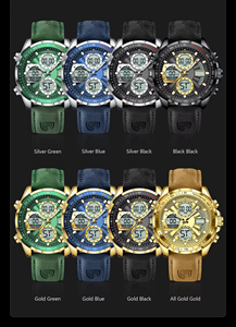 Reloj POEDAGAR E108 de Doble Pantalla, Cronógrafo, Deportivo, de Cuero, Resistente al Agua, de Cuarzo, para Hombre - Product Image 6