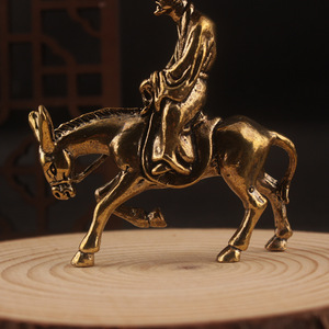 Sculpture en bronze de style antique, vieil homme monté sur un âne, figurine en laiton, décoration de table, maison, bureau, salon de thé, art - Product Image 3