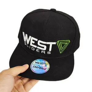 Custom Mens Embroidery Logo 5 Panel Snapback Caps Hats