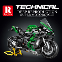 Seri Sepeda Motor Super Keren 1/5 H2 SX SE Teknologi Blok Bangunan Rakitan Mainan DIY 2088 Pcs untuk Anak Laki-laki Usia 5+ Koleksi