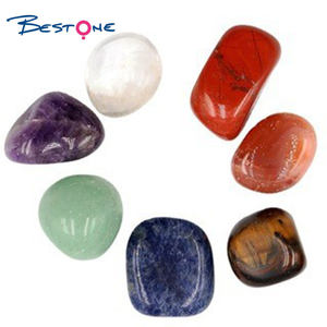 Bestone 7 çakra doğal taş düzensiz gevşek taş Yoga yedi renk taş dokuma kolye kutusu kombinasyonu hediye seti - Product Image 2