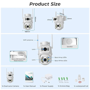 Cámara de Vigilancia Inalámbrica PTZ de Doble Lente y 6MP, Detección Humana por IA, Nube, 360° Sin Ángulo Muerto, Pantalla Dual, Visión Nocturna HD, Venta al Por Mayor - Product Image 4