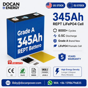 Cellule de batterie LiFePO4 REPT 345Ah de qualité A, 3,2V, 8000+ cycles, 0,5C, prismatique, pour système de stockage d'énergie solaire, livraison DDP aux États-Unis - Product Image 1