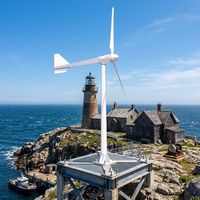Éolienne GWZK GWS-5KW 5000W pour l'électrification rurale et agricole, démarrage à 2,5 m/s, rotor de 5,4 m, 3 pales en PRV, 220V 380V, PMSG, IP54, 20 ans de garantie