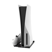 Station de charge double pour manettes PS5, 14 emplacements pour jeux, 3 ports Hub, ventilateur de refroidissement vertical, support pour édition numérique PS5