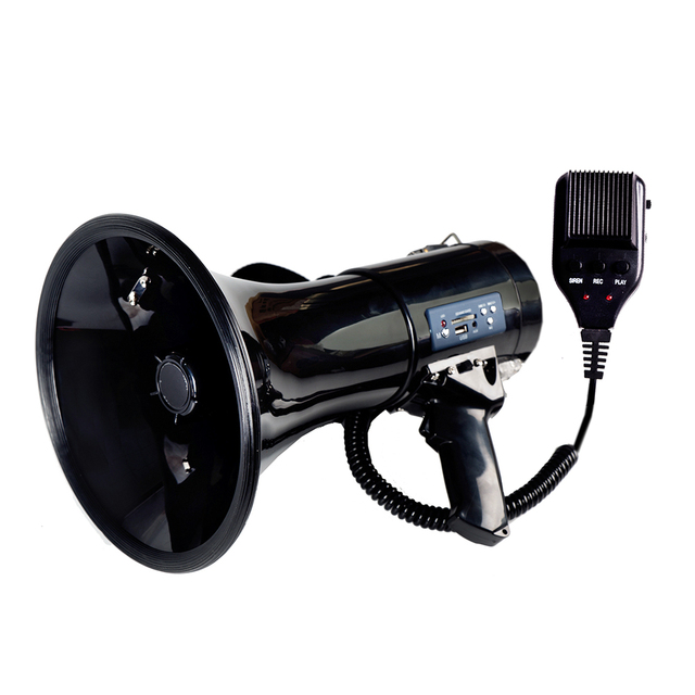 Best Seller 50W Portable Handheld Megaphone with Record Music SD Card Rechargeable Megaphone